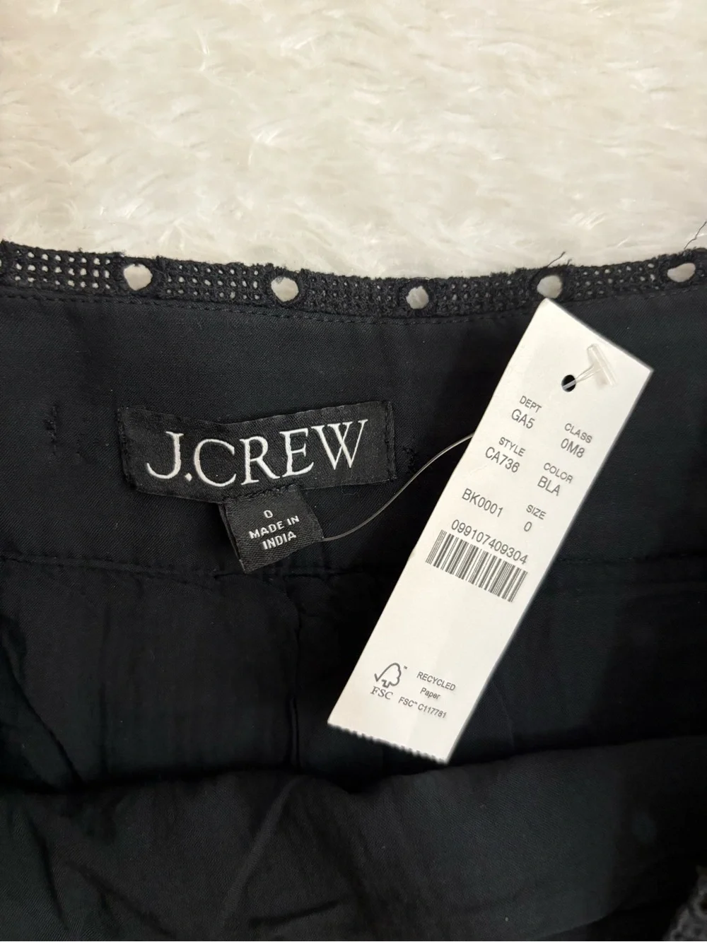 J CREW Pintuck bow mini skirt in ramie Black Eyelet Whimsigoth Mini Skirt Size 0